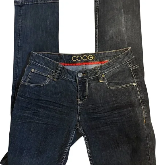 COOGI Authentic Sexy Denim Jeans Embroidered Pockets Signature Size 7/8 - Picture 2 of 7